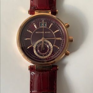 ❤️⤵️Michael Kors MK-2426 Swayer Red Watch.